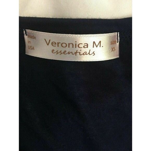 Veronica M Womens Solid Navy Blue Scoop Neck Rayon Spandex Tank Top Size Xs - Picture 5 of 6